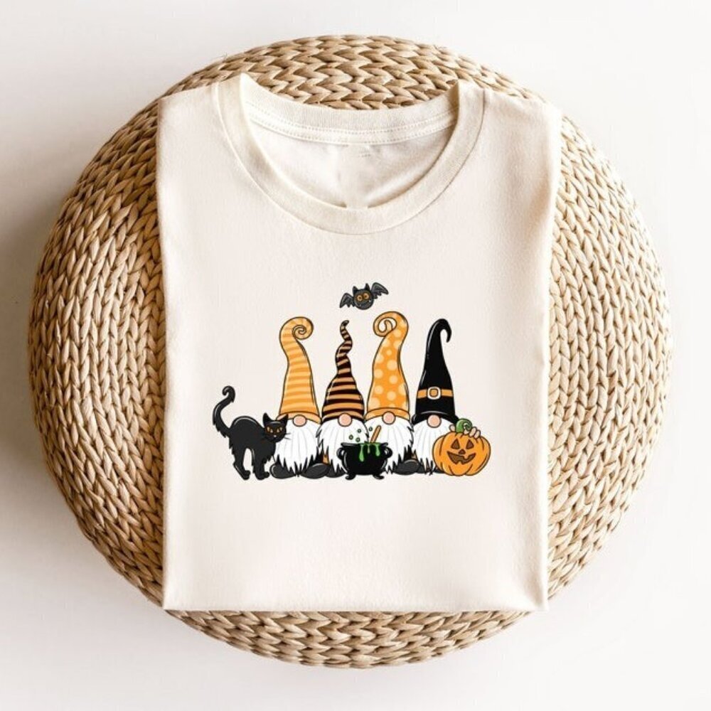 Cute Halloween Gnomes Funny Spooky Fall Holiday T-Shirt